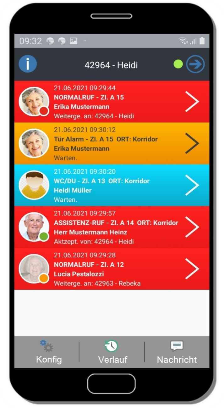 Mobile App Android IOS - Patientenruf Lichtruf Schwesternrufsystem